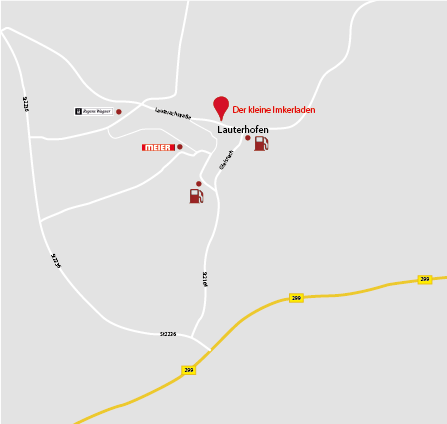Anfahrt zum kleinen Imkerladen in Lauterhofen